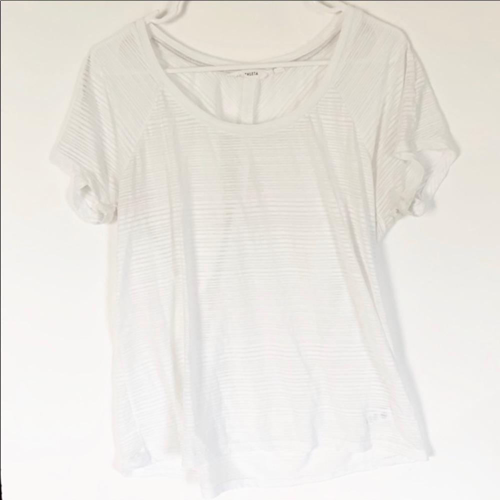 Athleta White Illuminate Short Sleeve Tee Shirt
